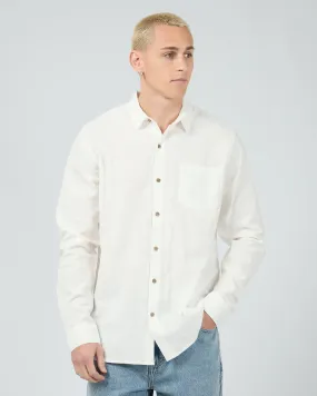 Texture Long Sleeve Shirt White Ergonomic Back Panel Errand Ready