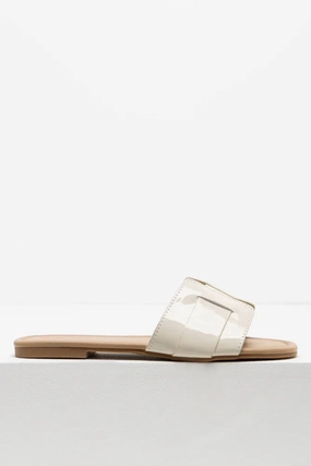 Calm Walk Anti microbial coating Textured Mule Sandal Cream