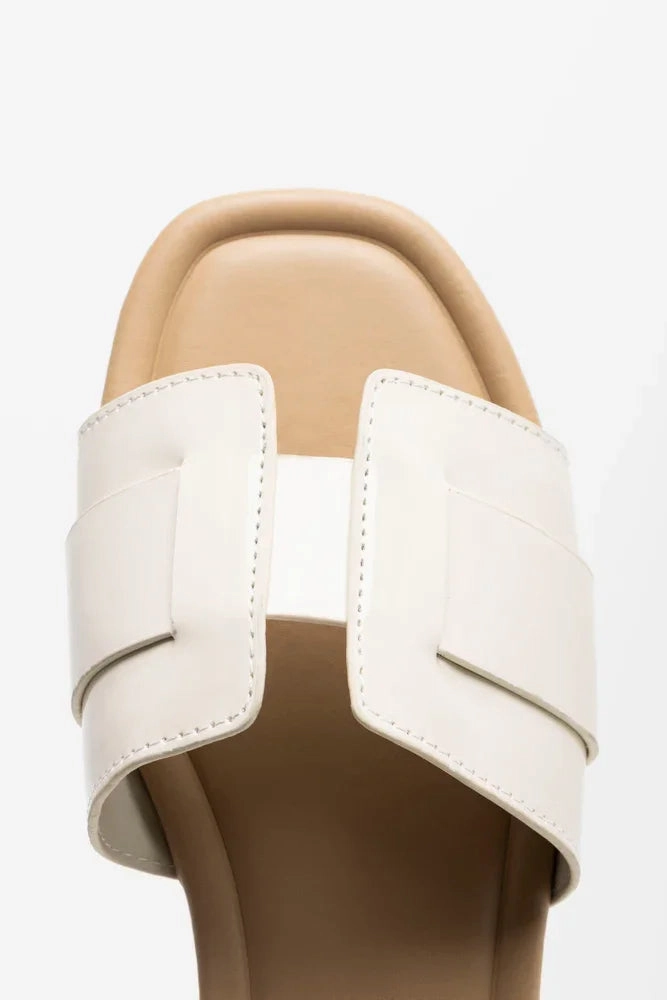 Playful Step Textured Mule Sandal Cream