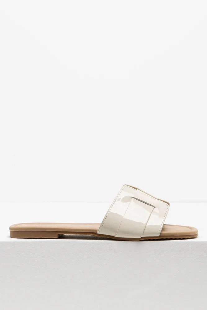 Calm Walk Anti microbial coating Textured Mule Sandal Cream