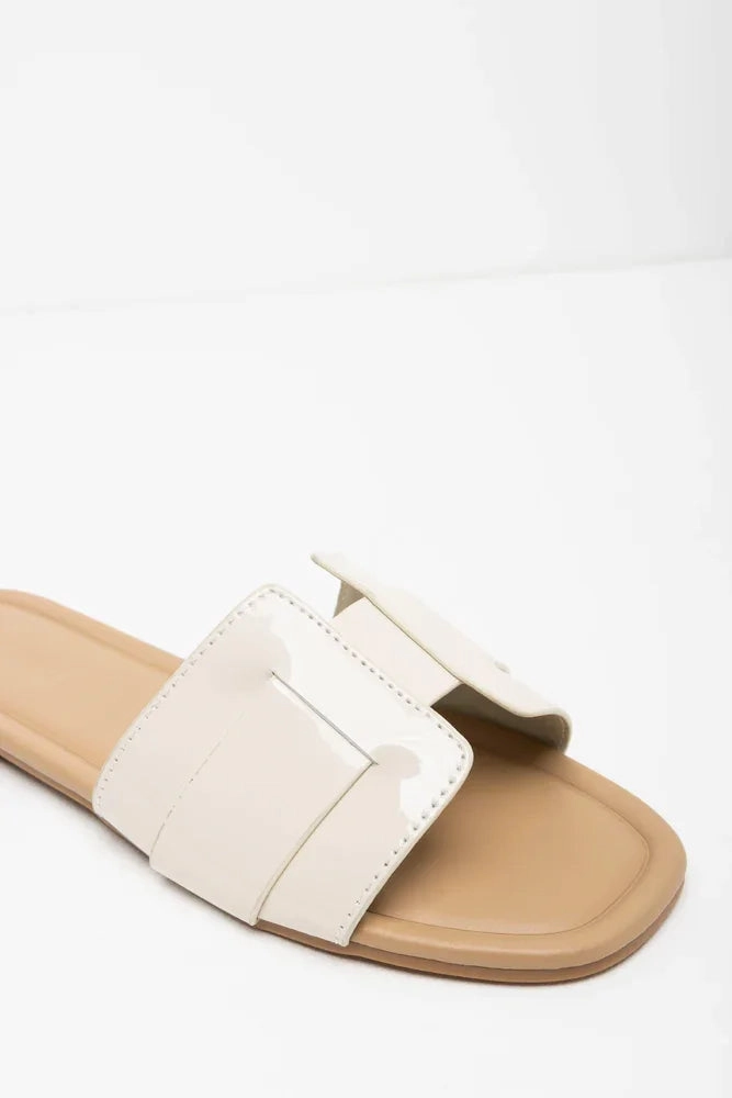 Textured Mule Sandal Cream Dry Fit Walking-Friendly Shoes