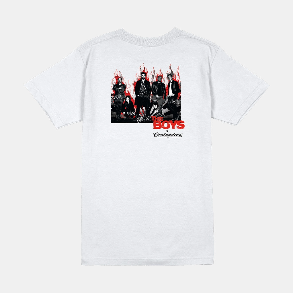 FadeResistant Dye Drop Shoulder THE BOYS FLAMES SHORT SLEEVE SHIRT