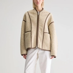 Reflective Zippers Double Layer Protection Bellerose Jina Jacket in Natural