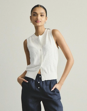 Kyra Button Tank - White Mesh Backed Panels venue