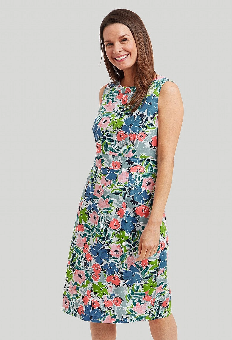 Sissinghurst Print Lorie Dress - Multi Comfy Style Flower Soft
