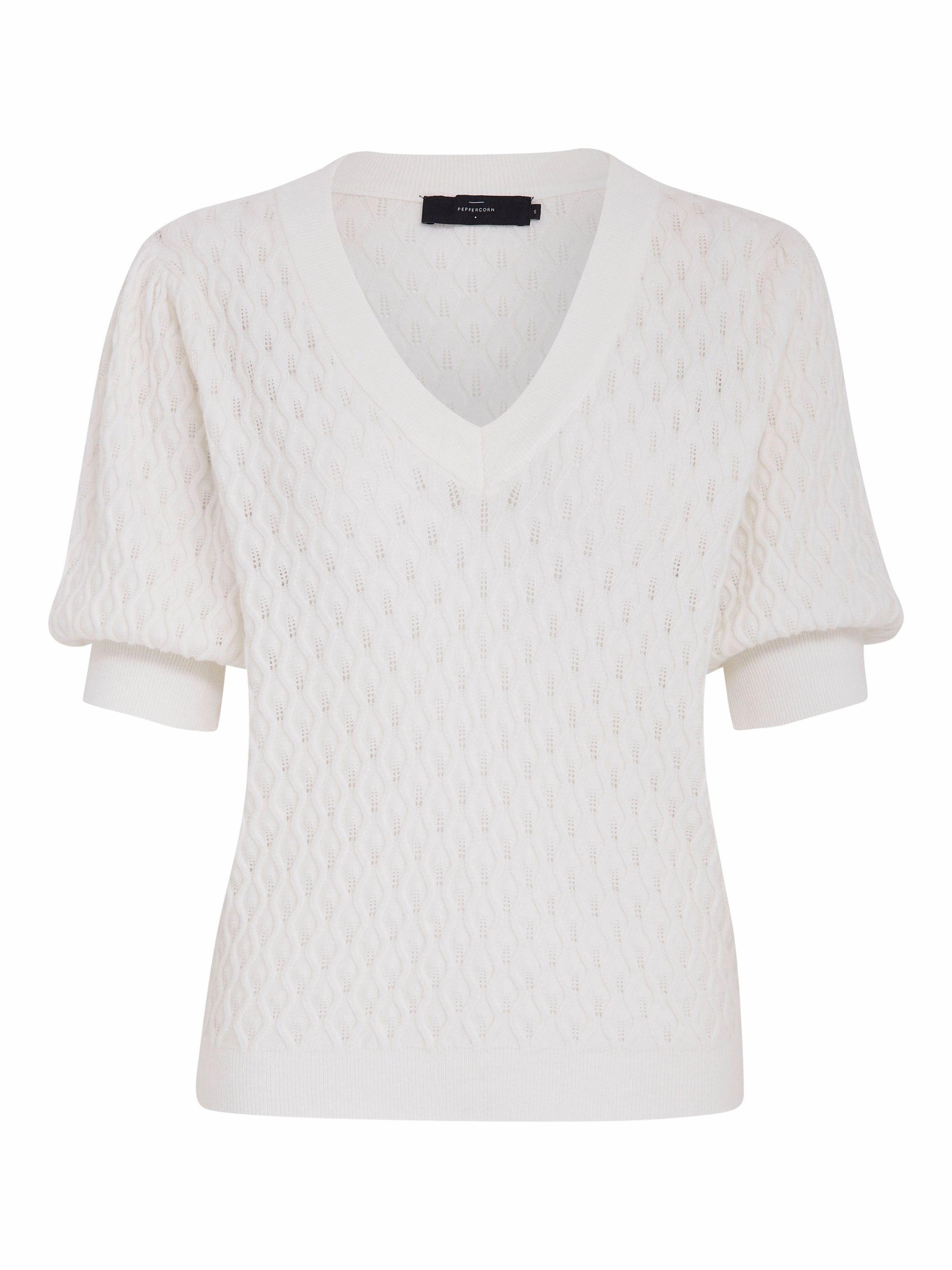 PC1718 Rosalia Puff Sleeve Knit Tee - Cloud Dancer Contemporary Cut Hypoallergenic Inner Layer