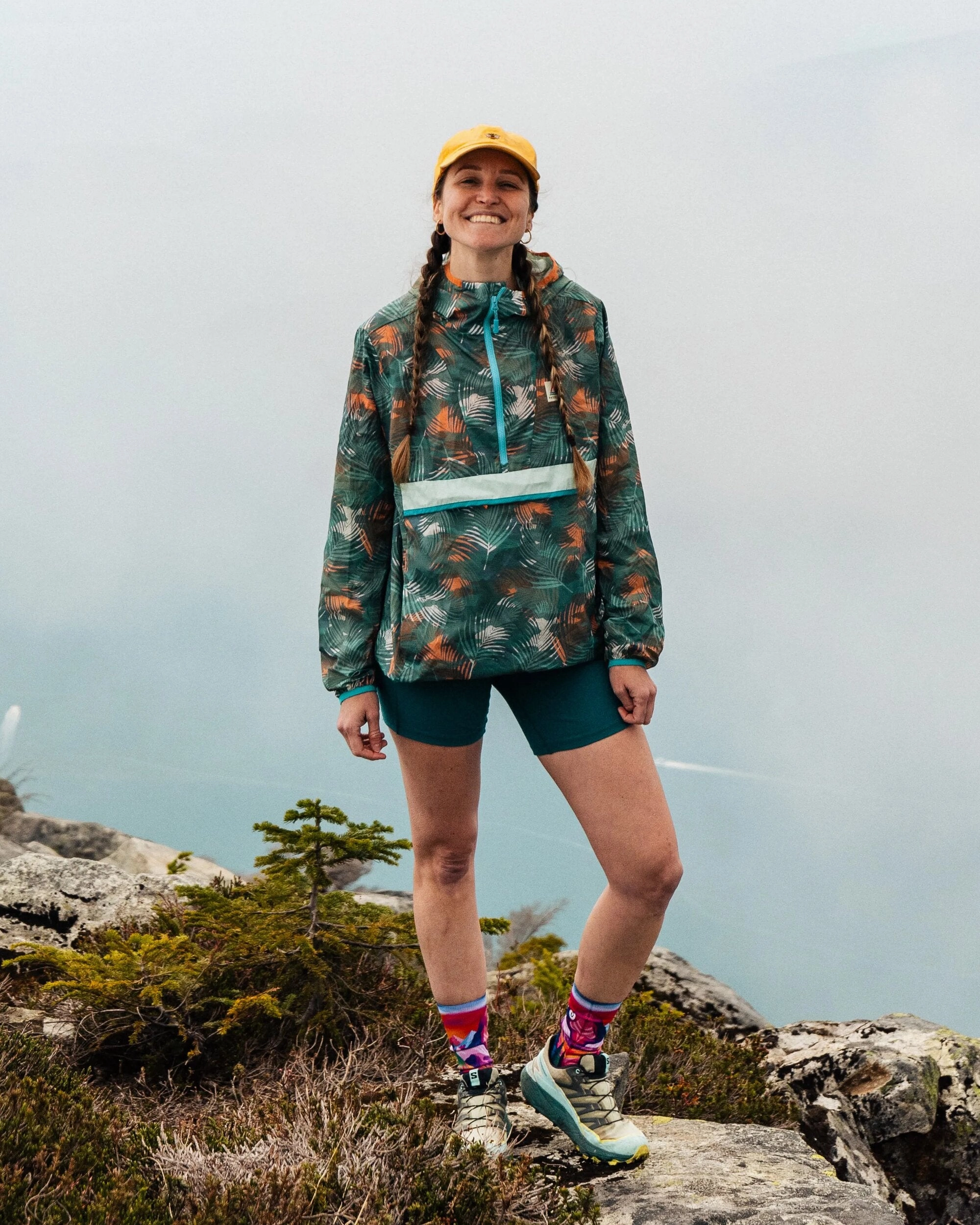 Viento Recycled Windshell Anorak - Palm Camo Deep Sea Friction Resistant Runway Inspired