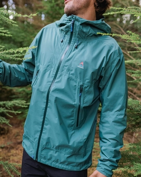 Trailscape Light Men's Recycled Waterproof Jacket - Deep Ocean Bonded Closure Mechanism Casual City