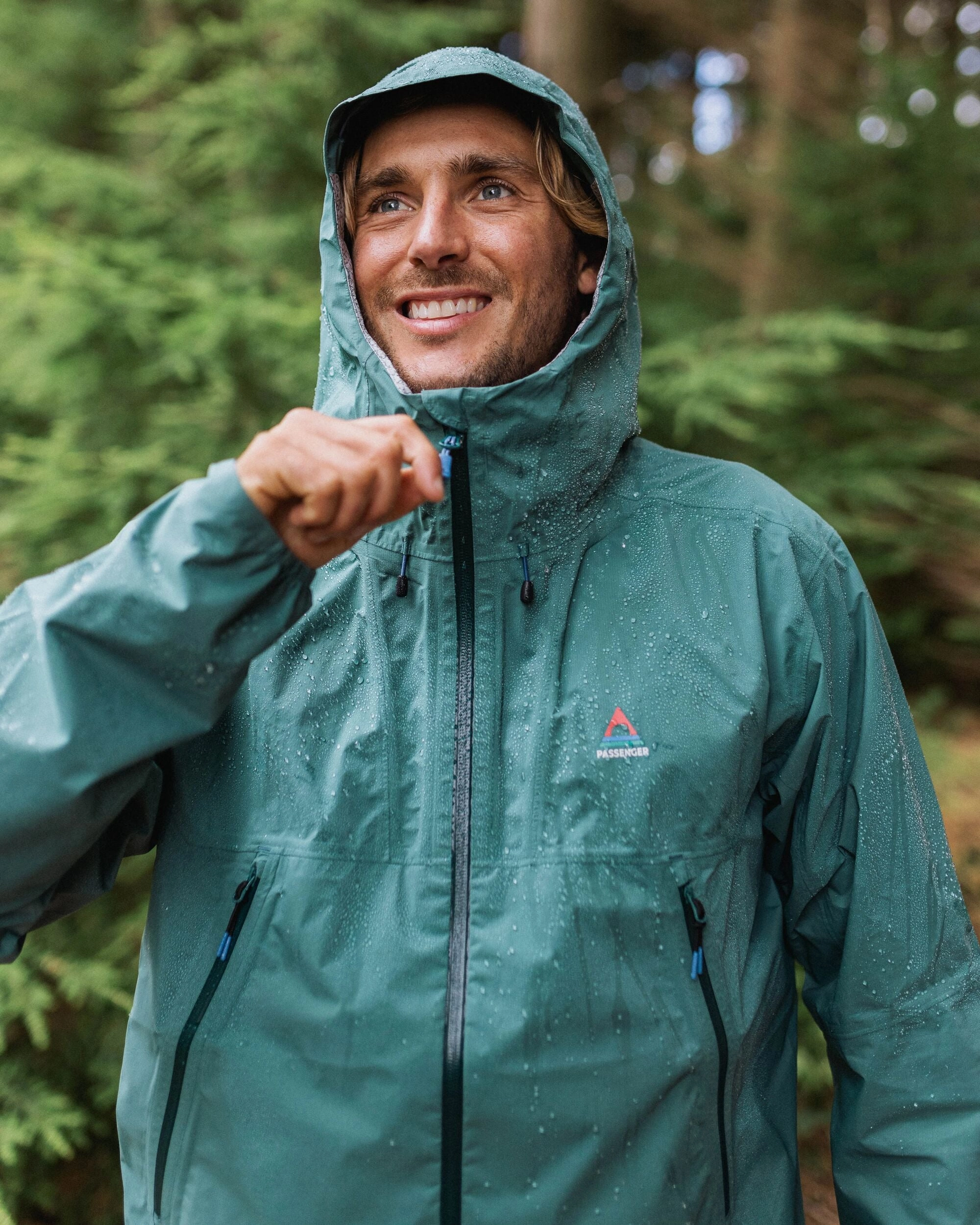 Trailscape Light Men's Recycled Waterproof Jacket - Deep Ocean Soft touch finish Functional Pocket