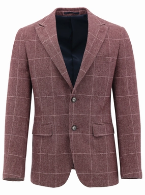 Amalfi Burgundy Checked Sports Jacket Anti Pilling Surface