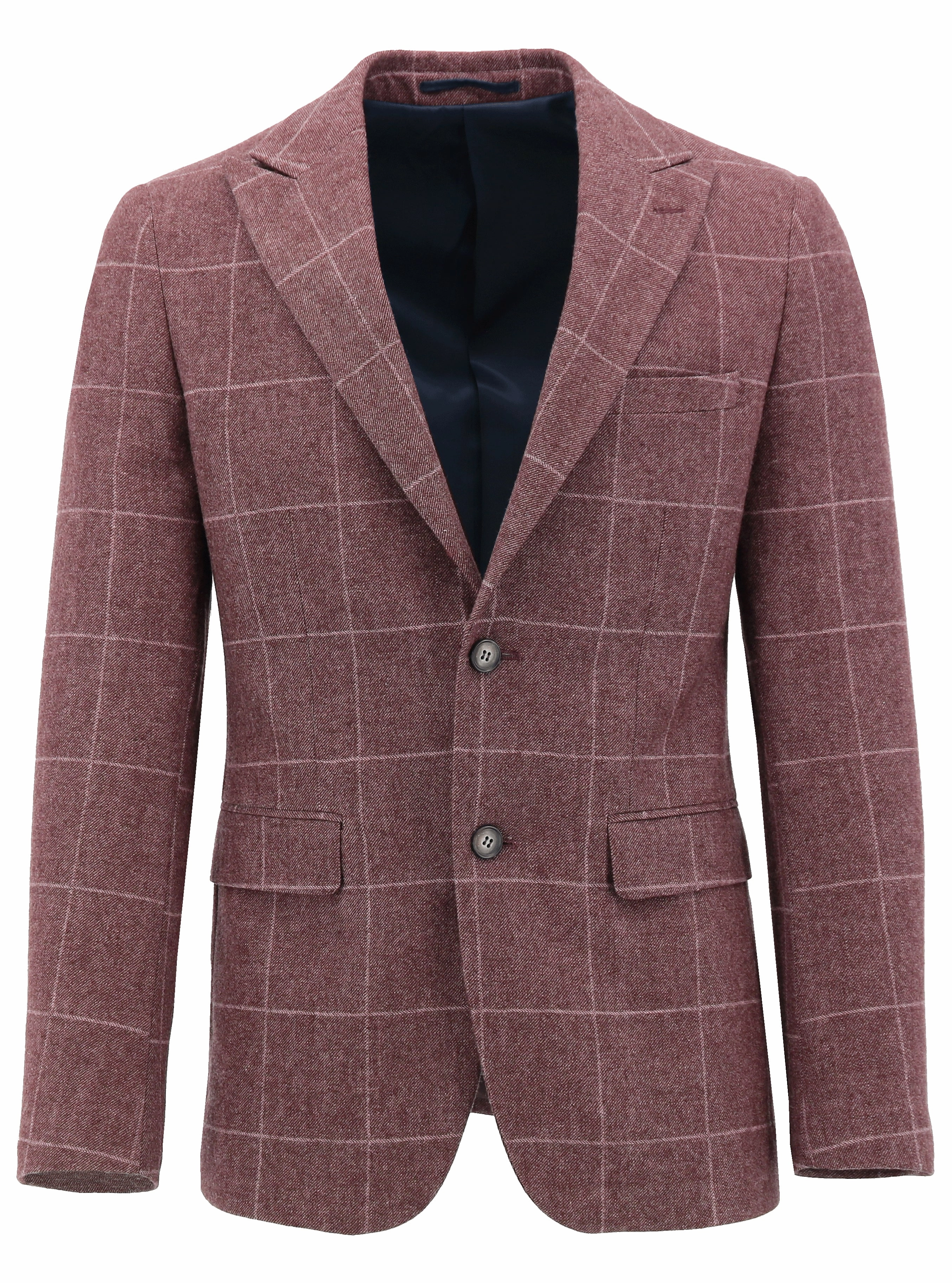 Amalfi Burgundy Checked Sports Jacket Non Restrictive Movement