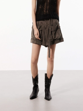 Athletic Comfort Everyday Feel High waist Belt Shorts