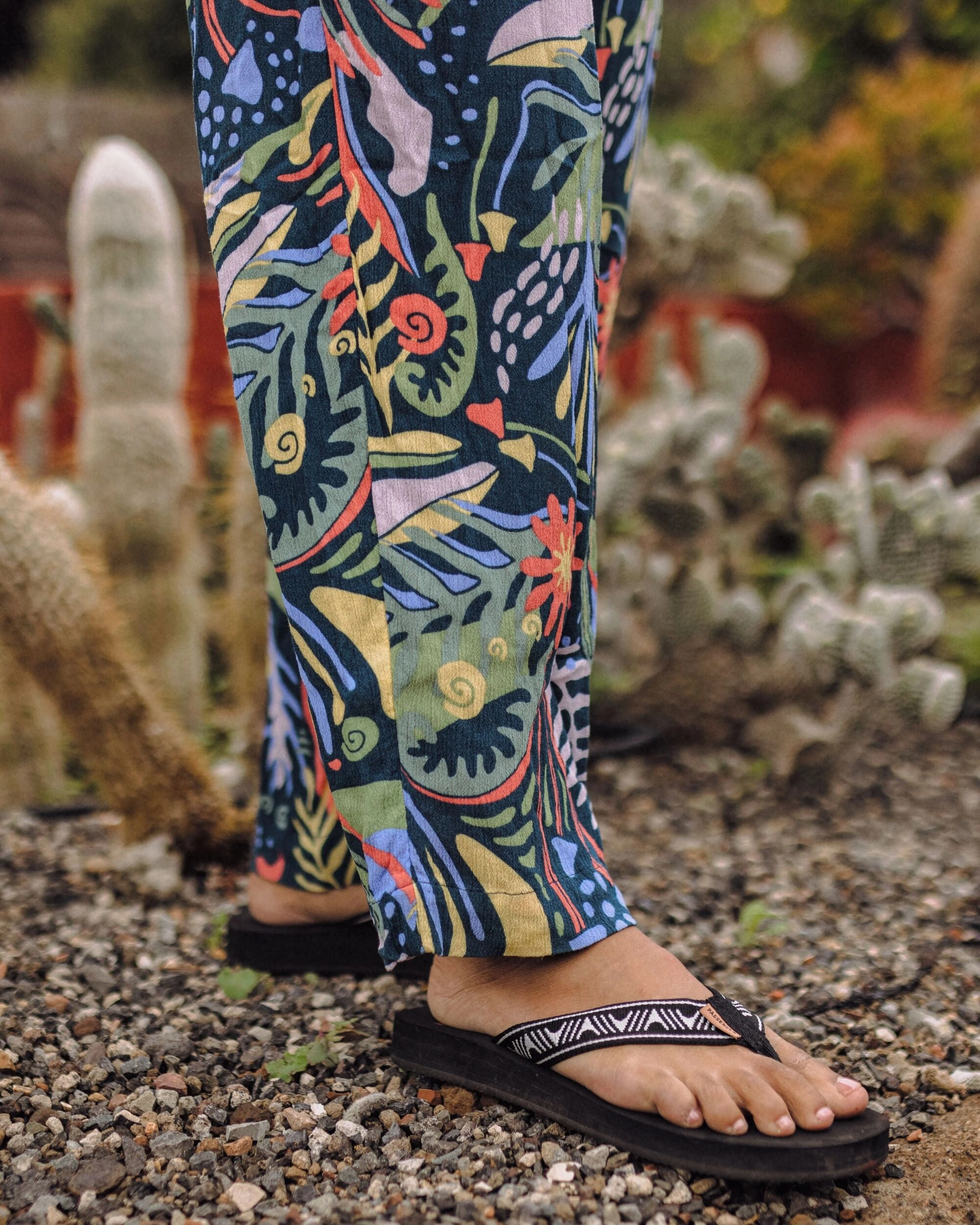Thimbleberry Jumpsuit - Abstract Seaweed Tidal Blue Quick Dry Fit