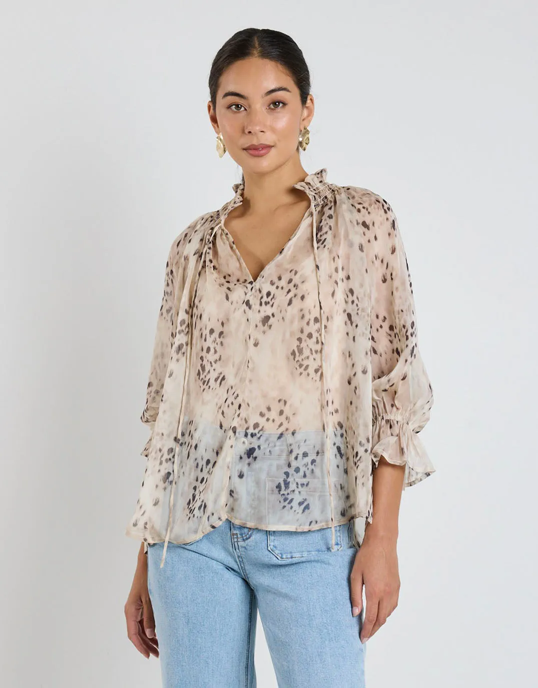 Soft Texture Double Stitched Seams Odyssey Top - Georgette