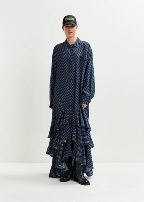 Urban Energy Essentiel Antwerp Imagazine Tiered Ruffle Dress in Black Iris