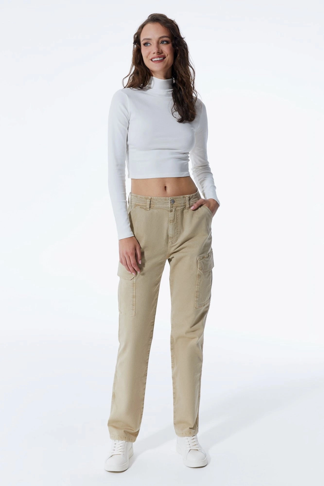Practical Look Abrasion resistant Daphne -  Cargo Pant-Sand - L30