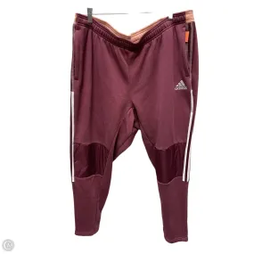 Athletic Pants By Adidas In Maroon, Size: 3x Reinforced Stitching No Ride Fit