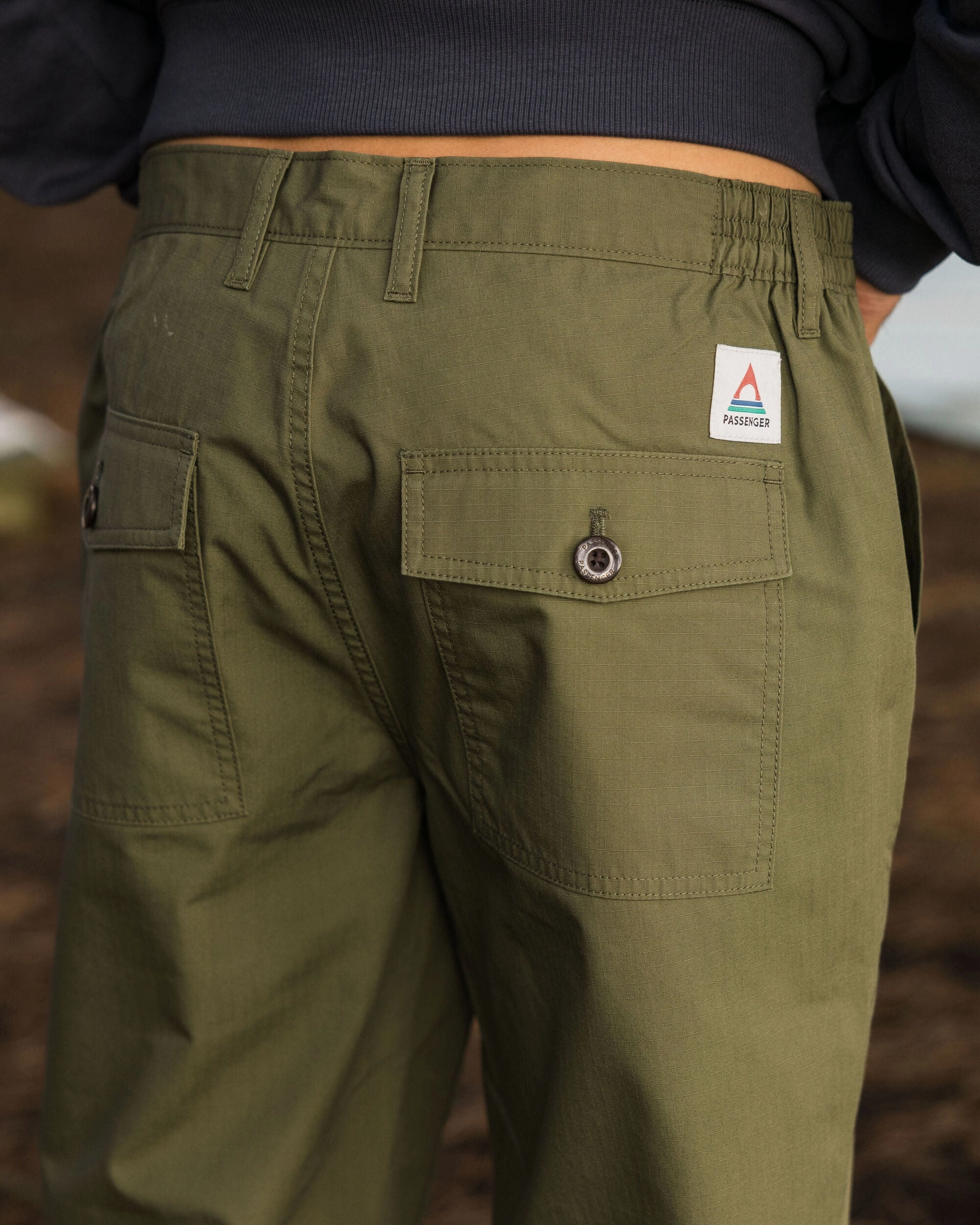 Eco Friendly Fabric Fitted Design Timeless Crop Trouser - Khaki