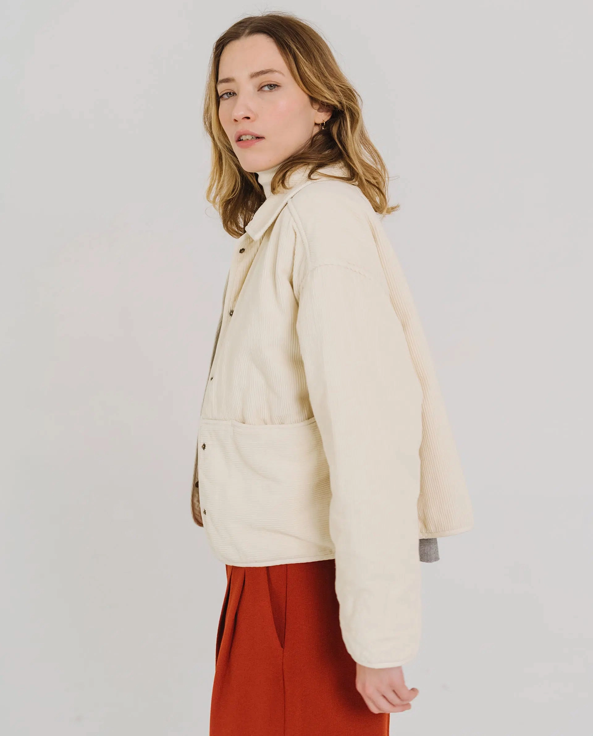 Tinsels Days Molly Jacket in Meringue Comfort Fit Cut Bonded Seam Technology