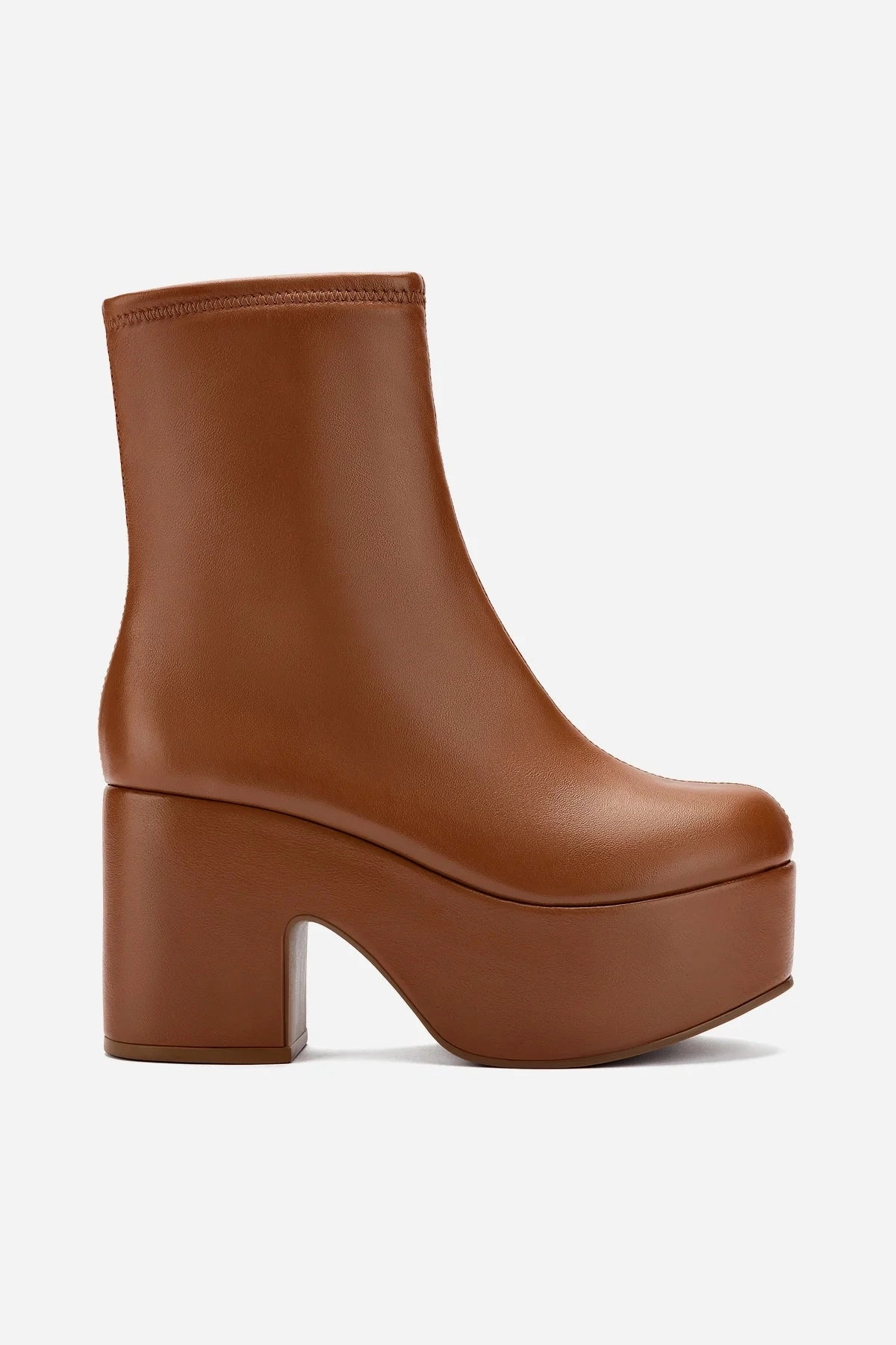 Layered Support Miso Platform Boot In Caramel Stretch Leather
