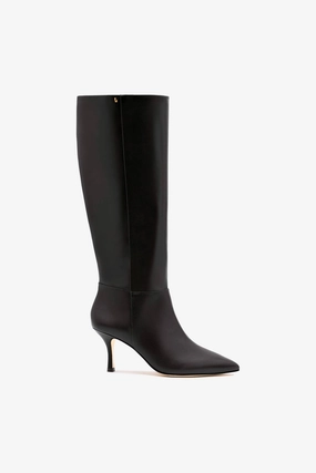 Cushioned Step Work Commute Kate Mid Boot In Black Leather