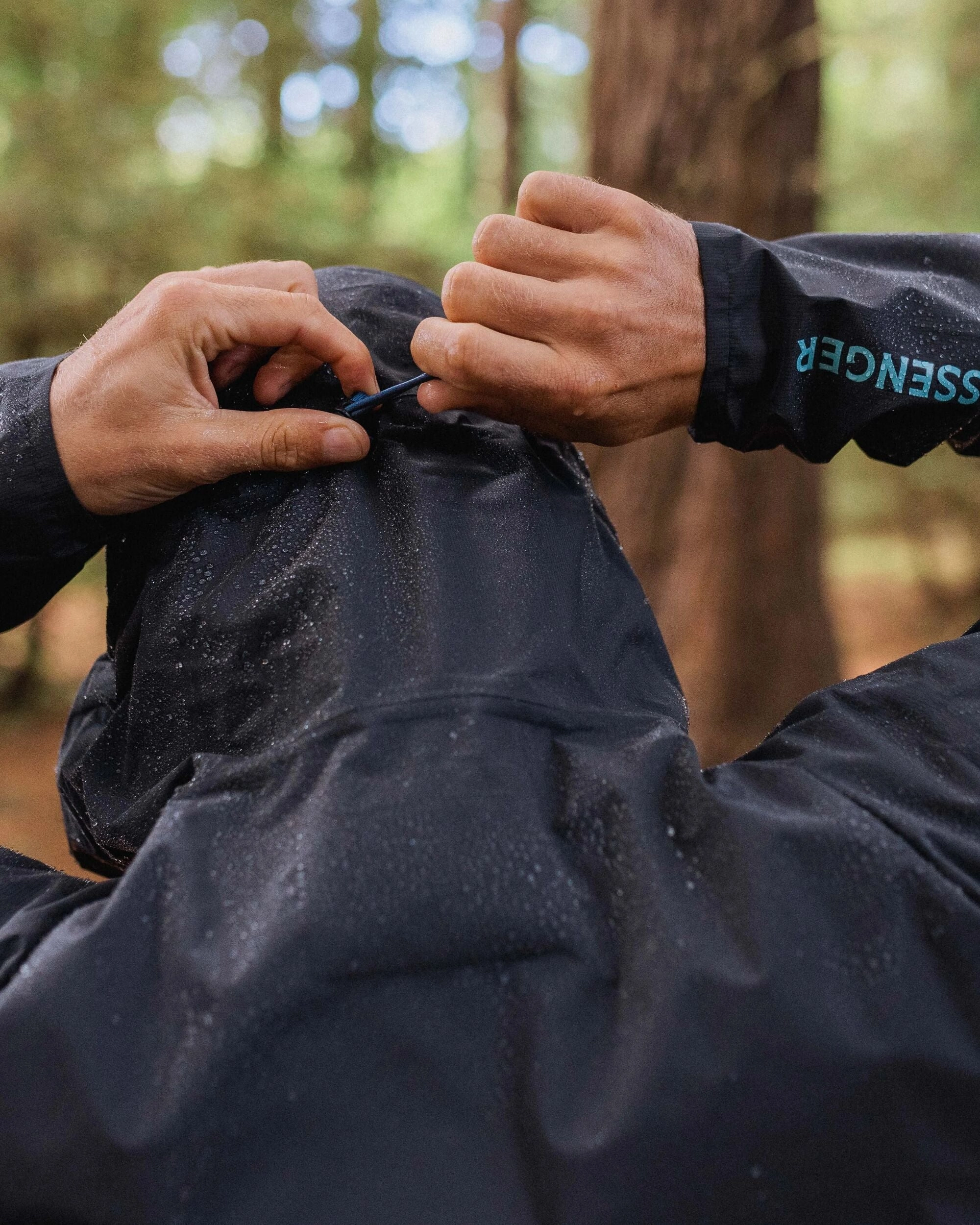 Rugged Daily Style SnapFastenings Trailscape Light Men's Recycled Waterproof Jacket - Black
