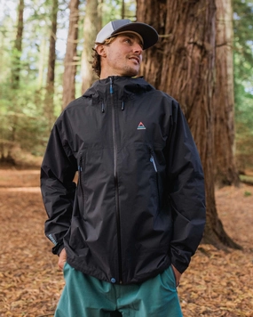 Multi Layer Design Stretch Comfort Design Trailscape Light Men's Recycled Waterproof Jacket - Black