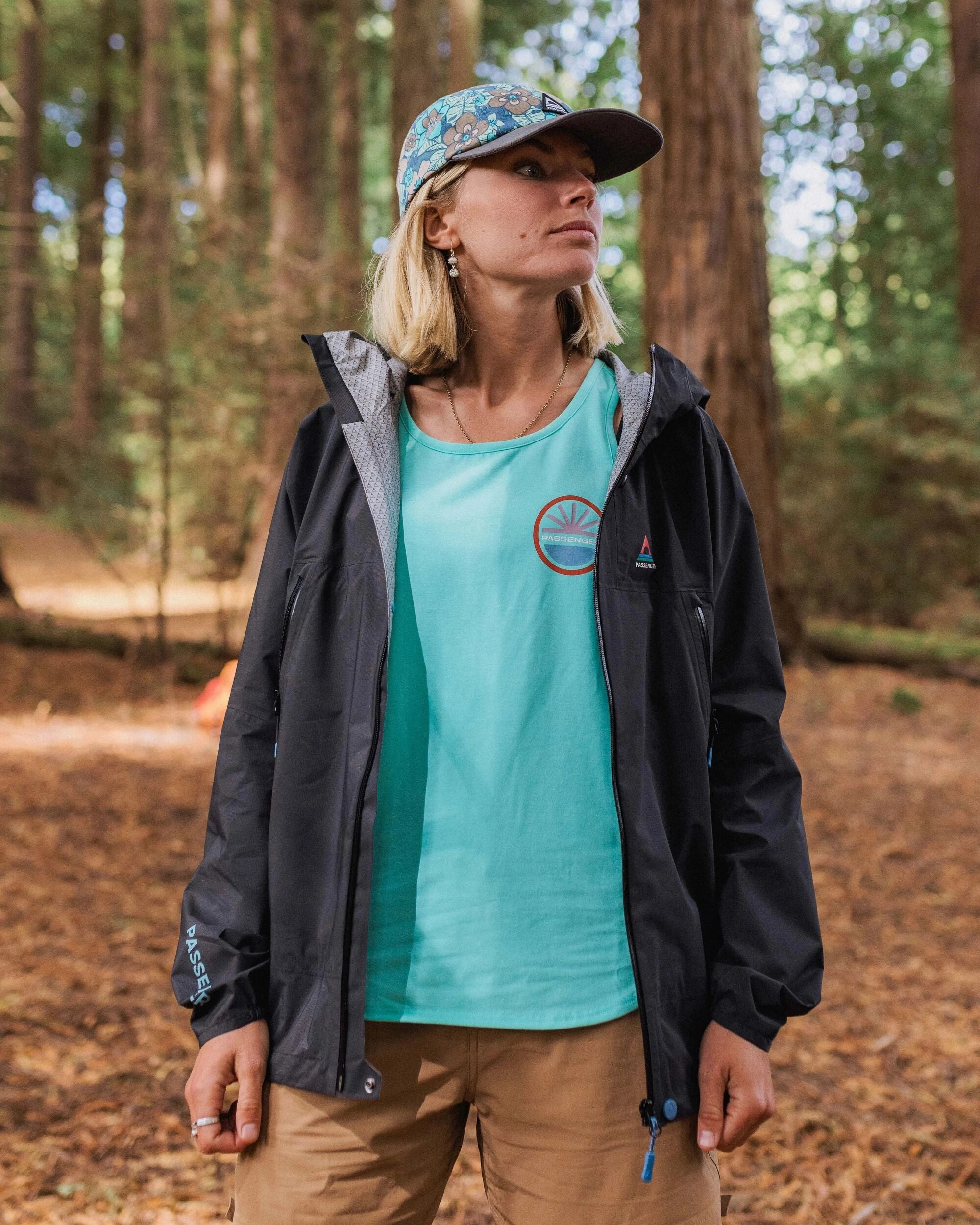 Trailscape Light Women's Recycled Waterproof Jacket - Black Classic Zip Up Modern Aesthetic