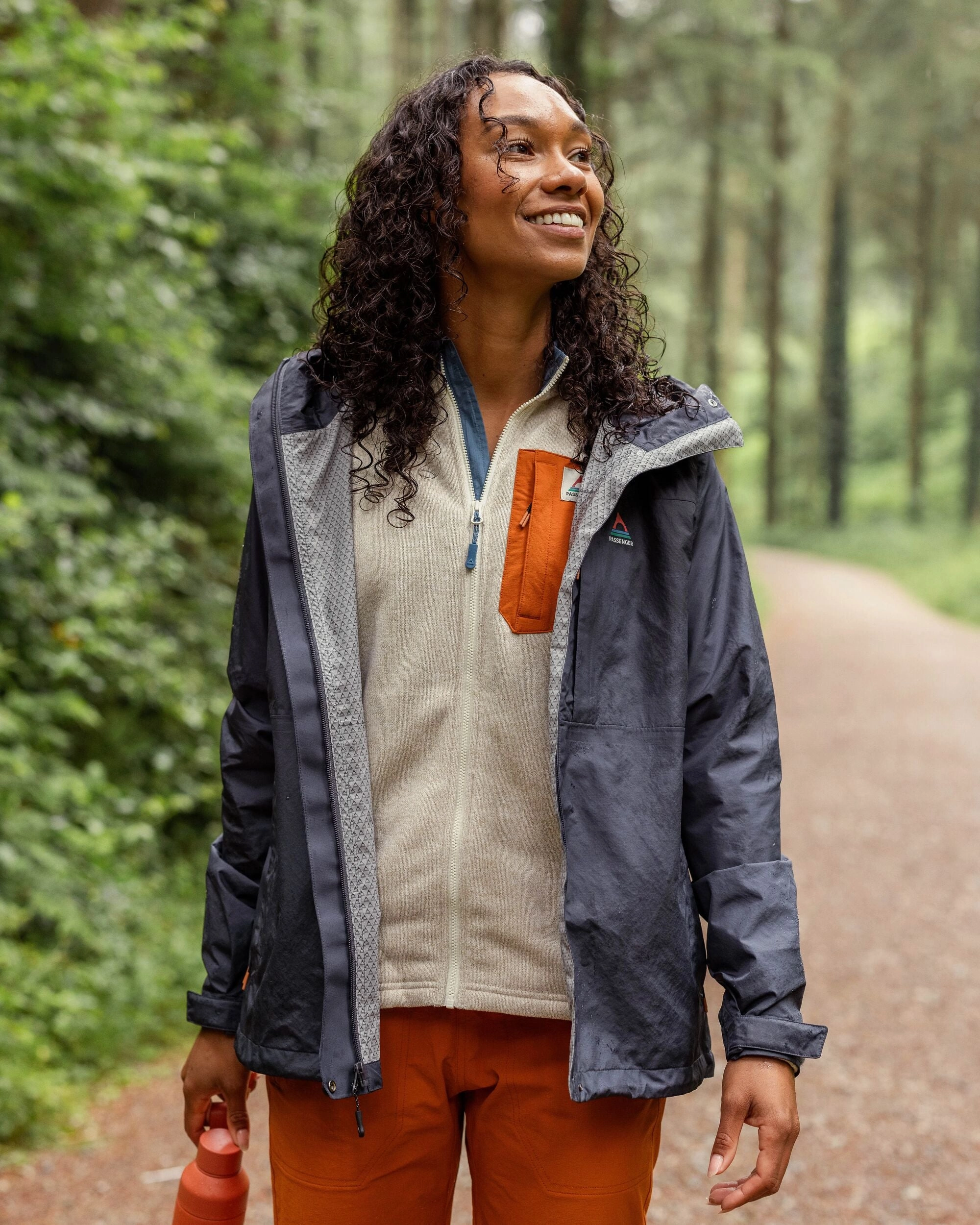 Trailscape Women's Recycled Waterproof Jacket - Charcoal Flexible Fit