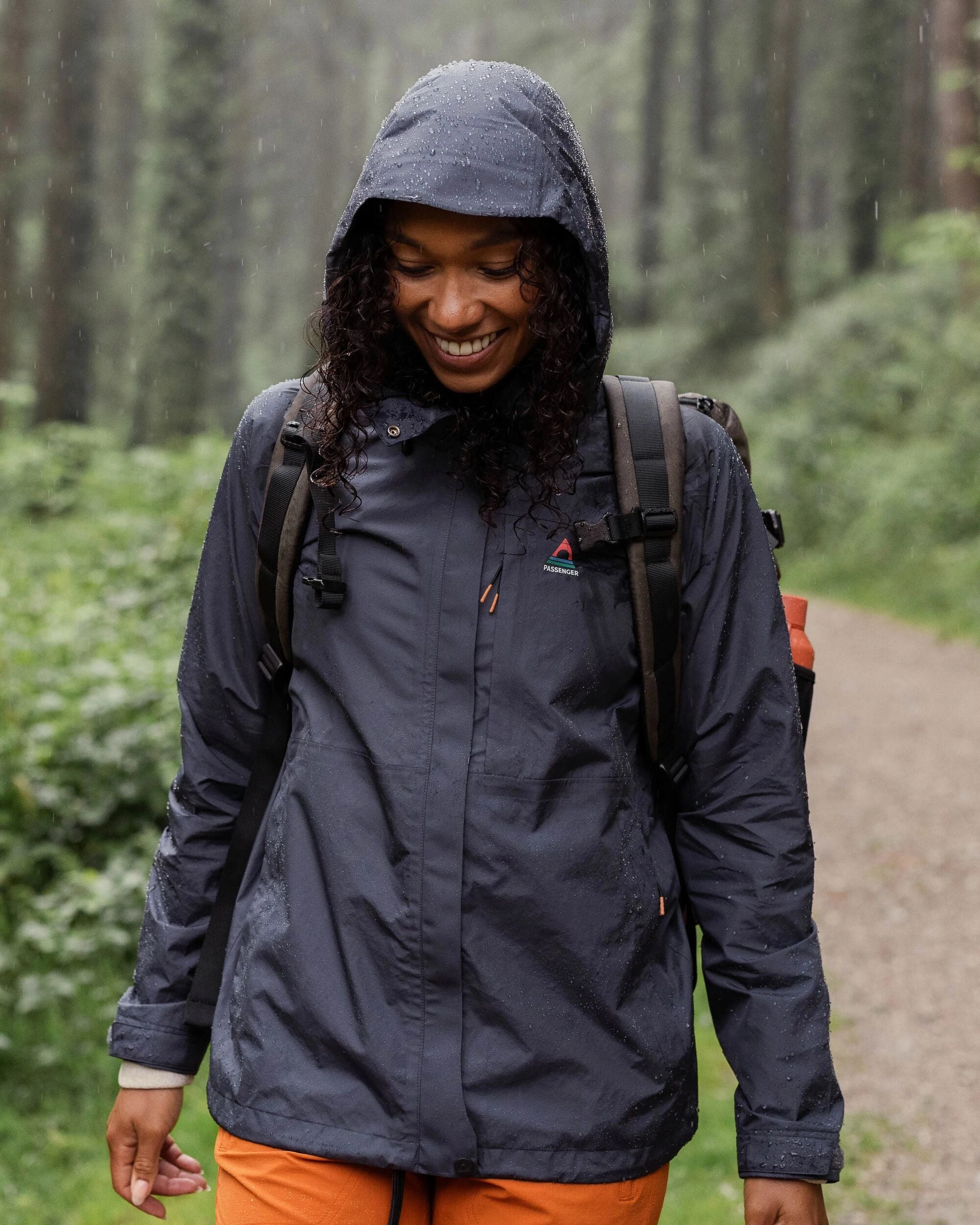 Trailscape Women's Recycled Waterproof Jacket - Charcoal Glossy Finish