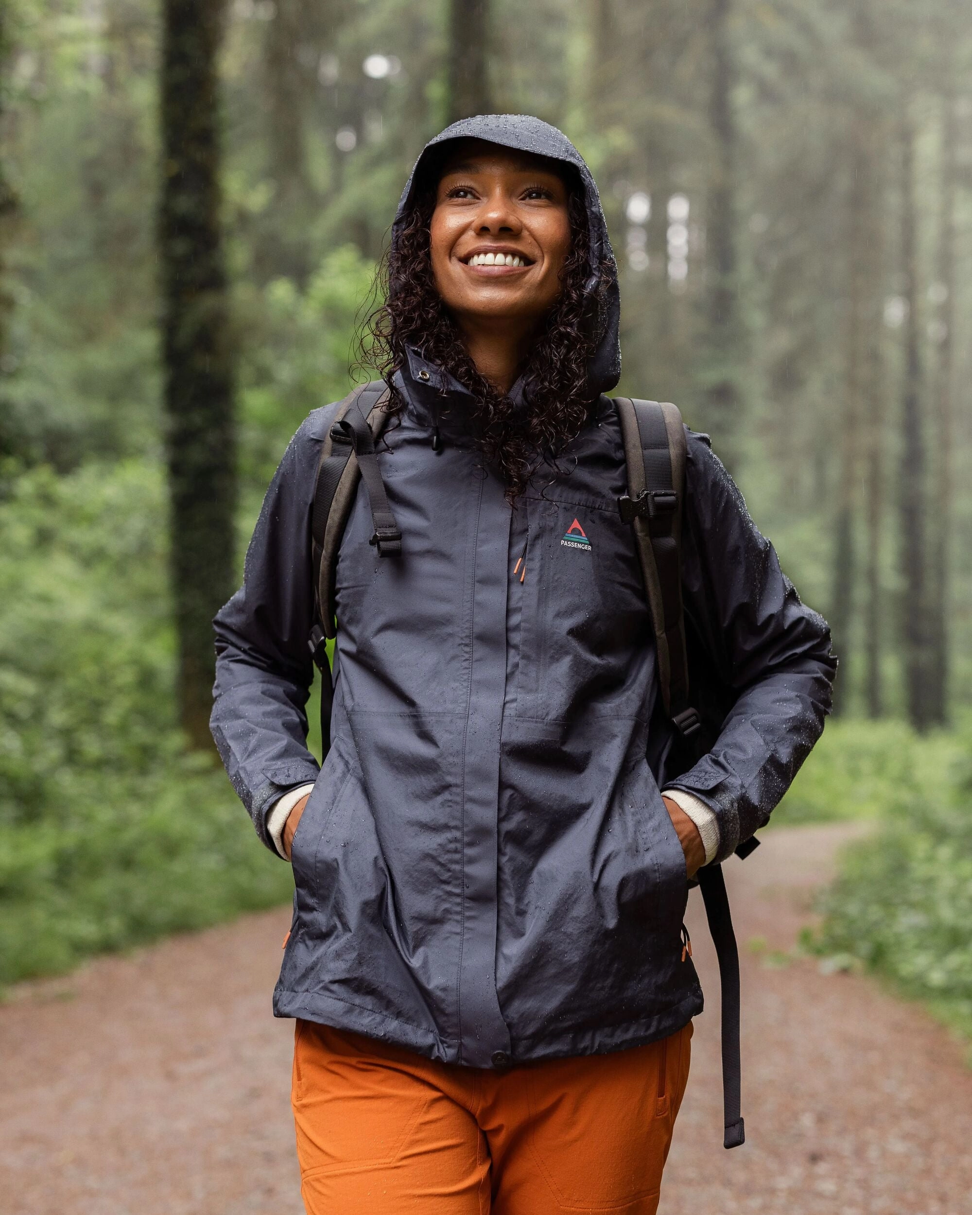 Trailscape Women's Recycled Waterproof Jacket - Charcoal Knee Length