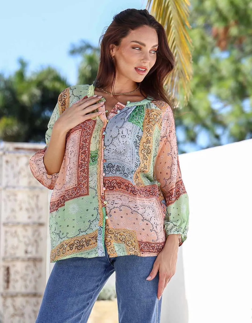 Malta Blouse - Multi Paisley Statement Maker
