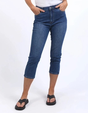 Mollie Capri Jean - Blue Office Wear Trendy Home Comfort
