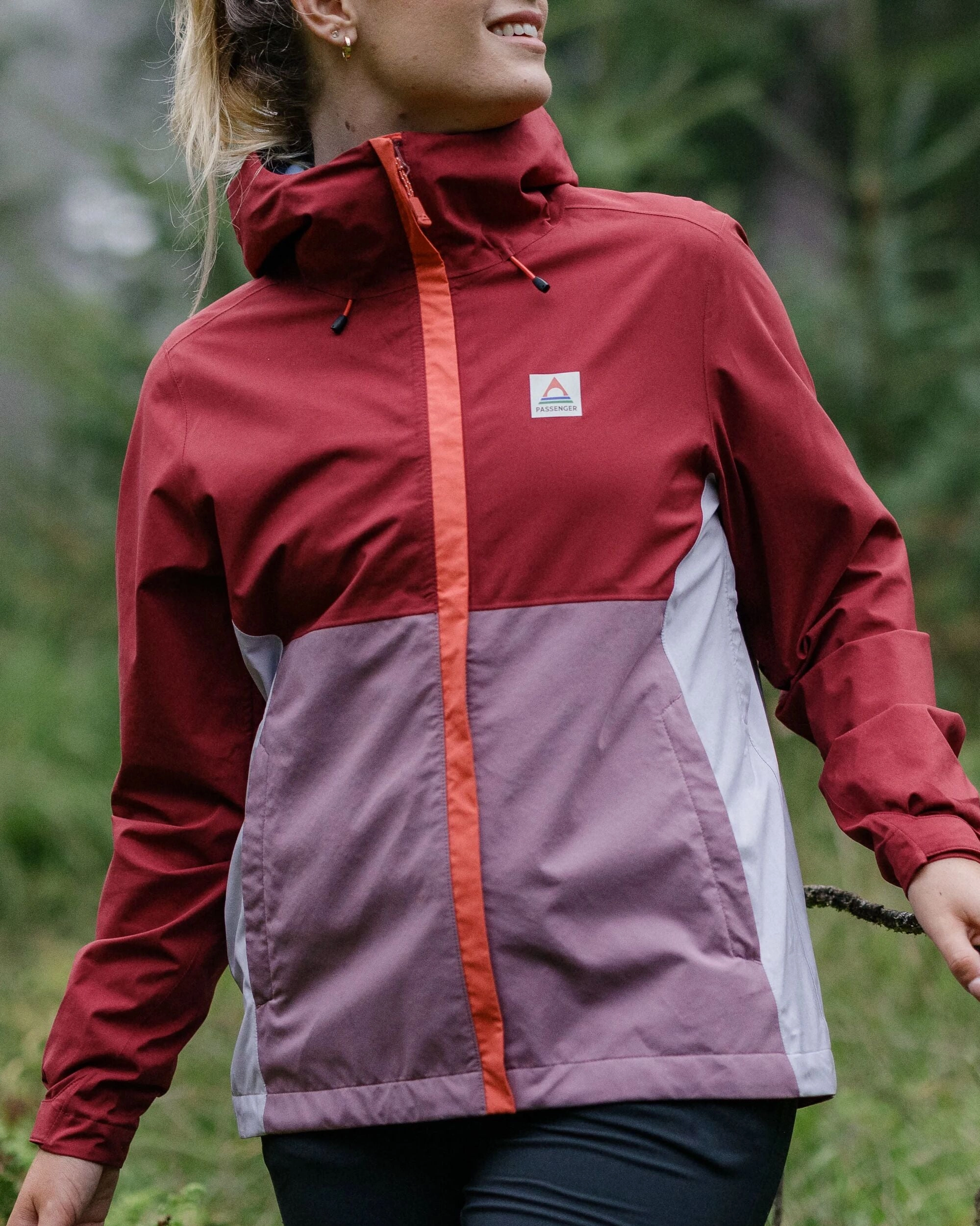 Rainstorm Recycled Waterproof Jacket - Forest Berry/Berry Anti Static Finish Flexible Hem Adjustment