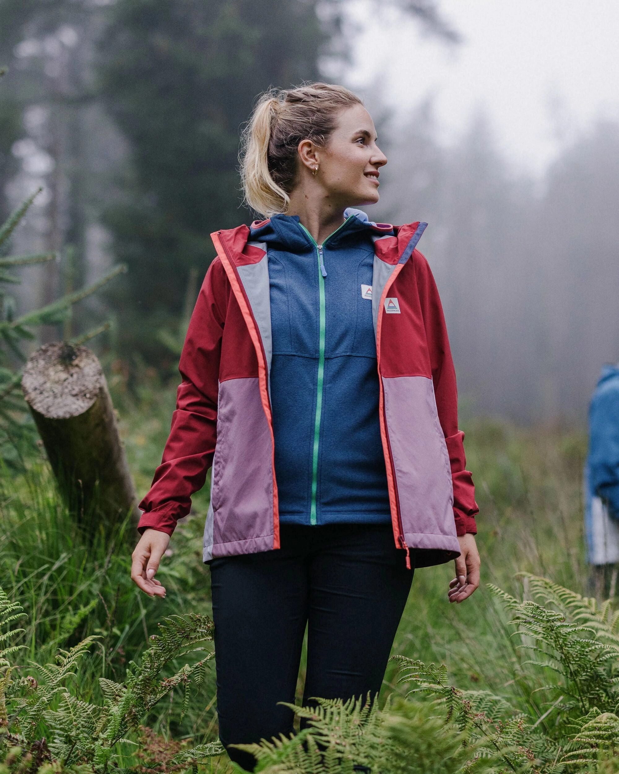 Rainstorm Recycled Waterproof Jacket - Forest Berry/Berry Go Anywhere Wear Snap Closures