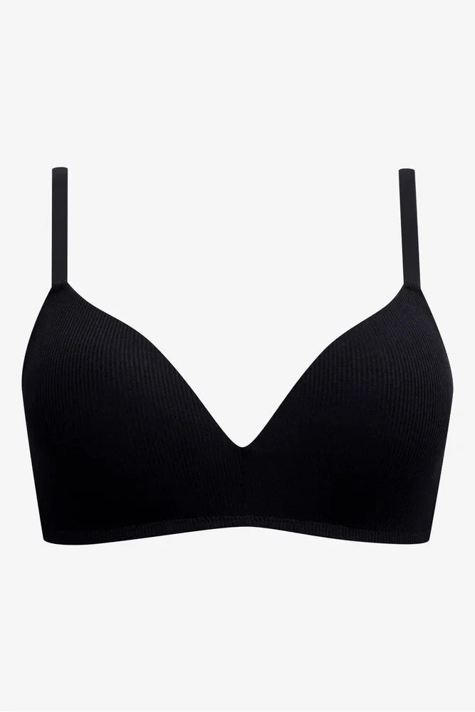 2 Pack Padded Wire Free Bras Grey And Black Anti-static seams