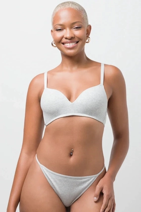 2 Pack Padded Wire Free Bras Grey And Black Back support budget-friendly