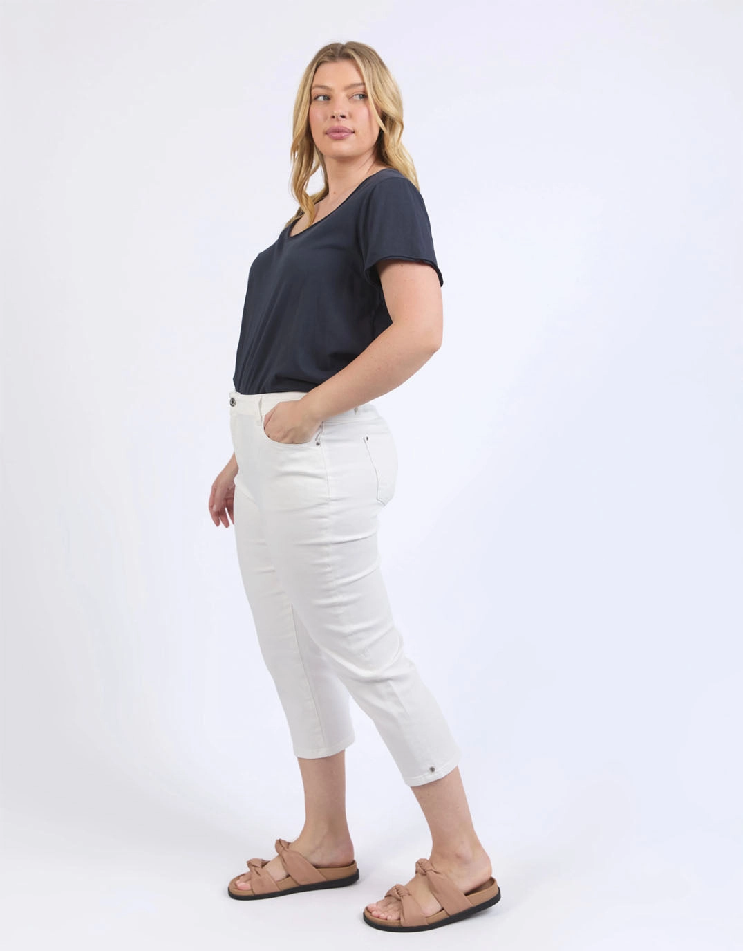 Mollie Capri Jean - White Beach Day Winter Warmth Classic