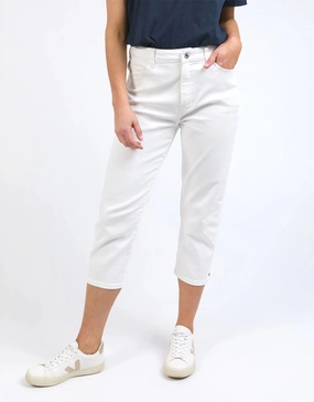 Mollie Capri Jean - White Office Wear Modern Rainy Day