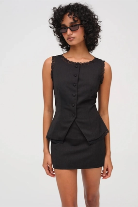PlushLining FOR LOVE & LEMONS | Shawna Vest - Black