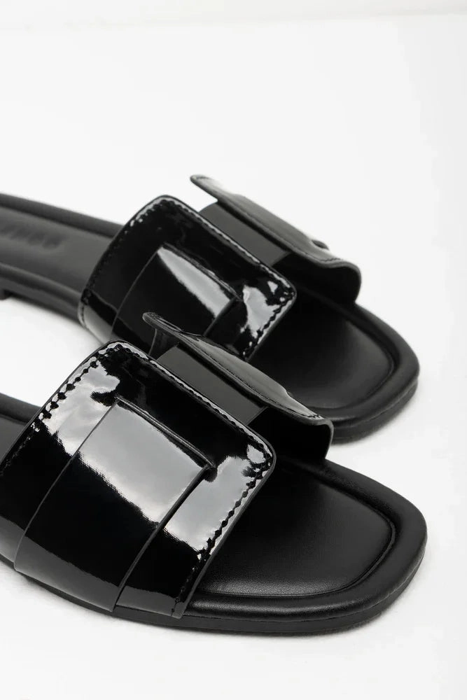 Daily Wear Sandal Add Ons Textured Mule Sandal Black