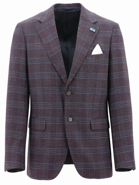 Turin Burgundy Checked Sports Jacket Climate Adaptive Design