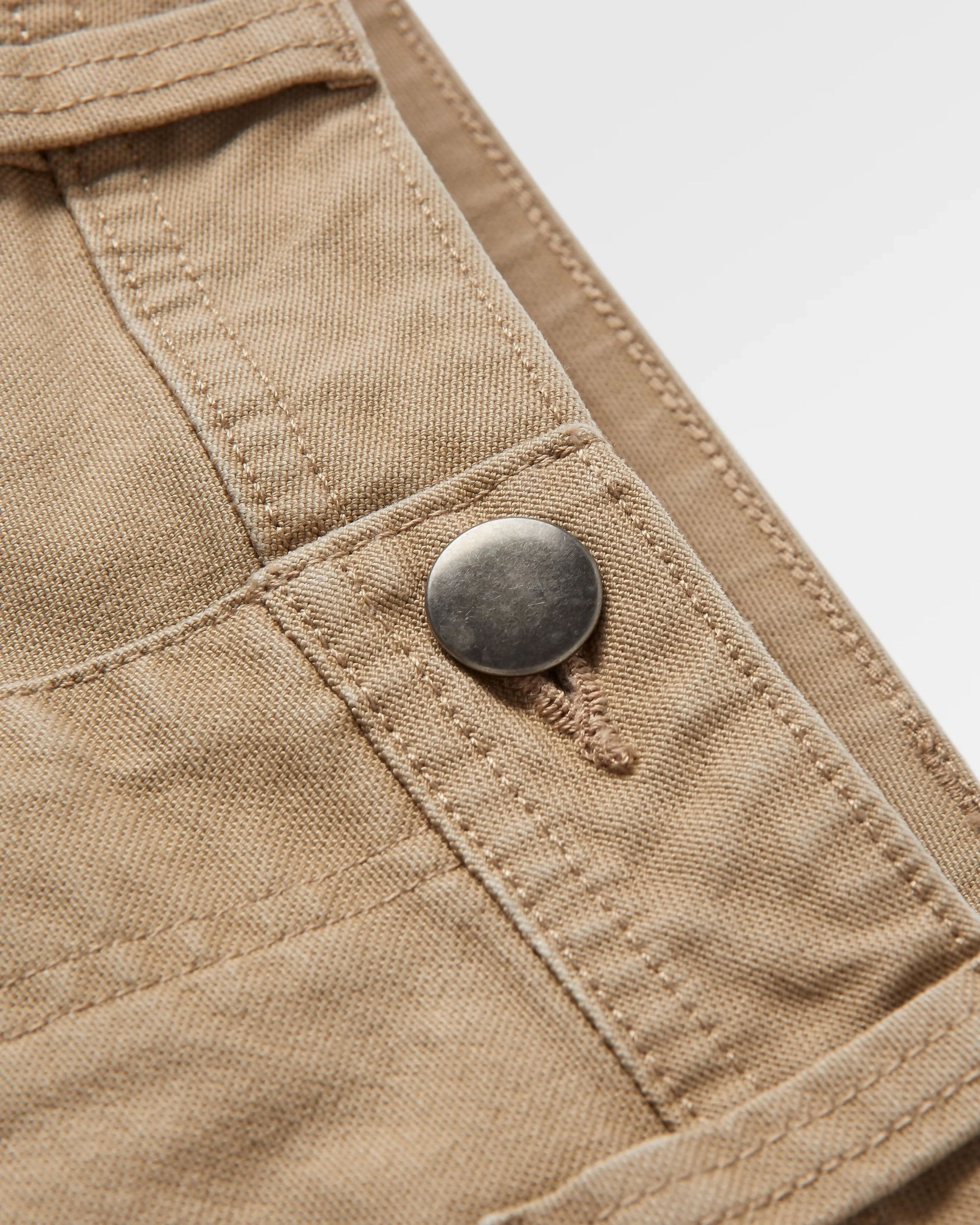 Vantage Organic Cotton Trouser - Biscuit Hidden Zip Pockets