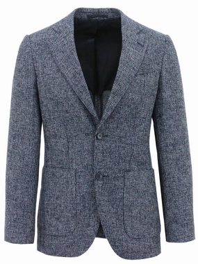 Genoa Buggy Blue Tweed Sports Jacket TapedZippers