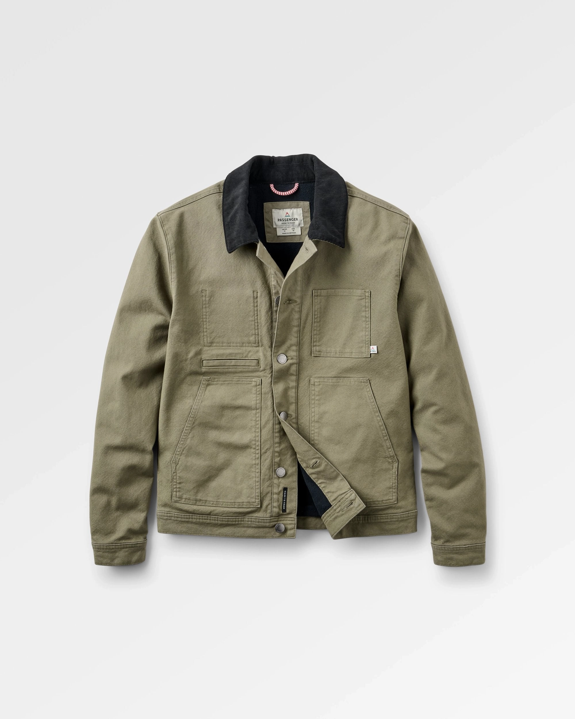 On The Go Vantage Lined Organic Cotton Canvas Jacket - Dusty Olive