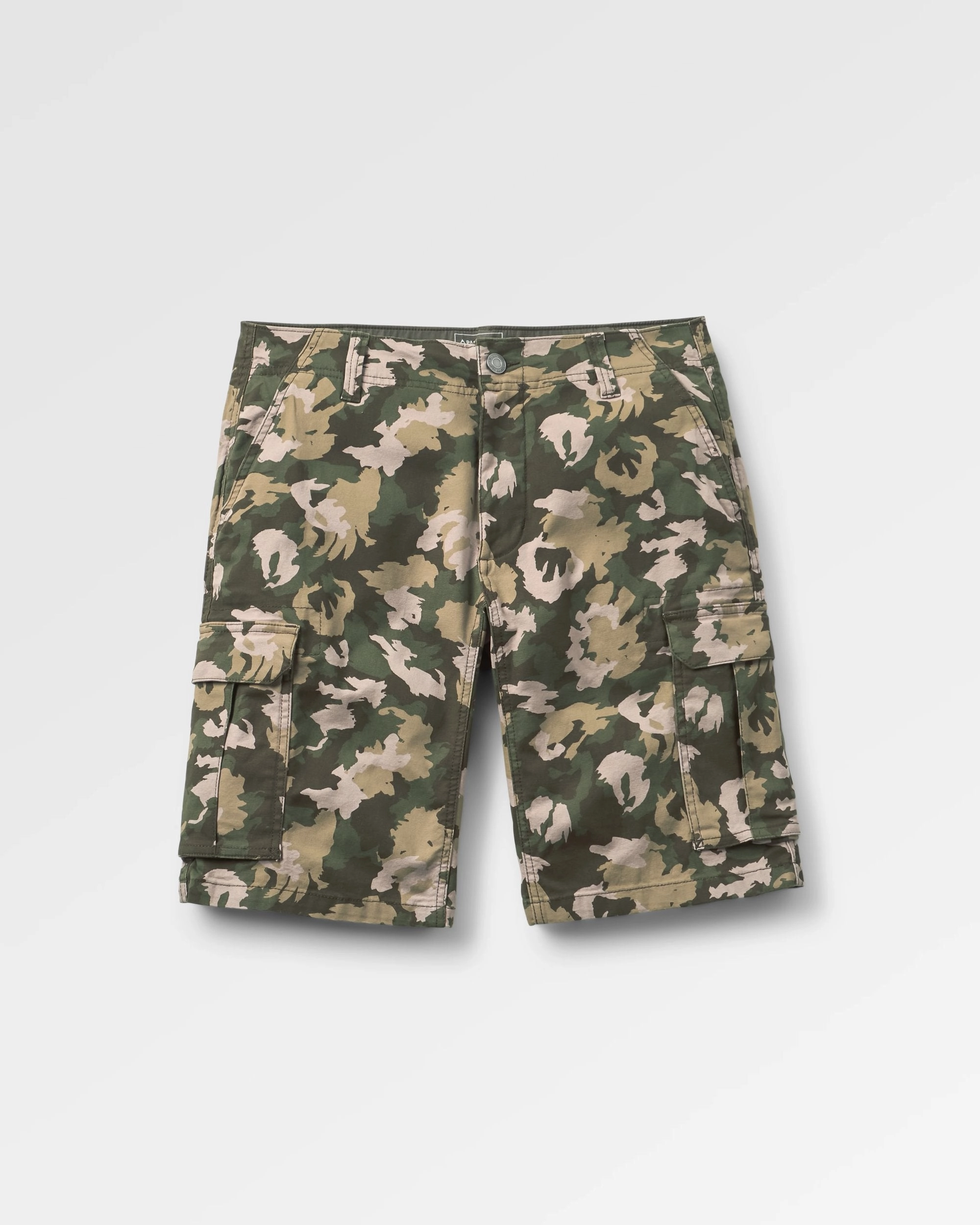 Lakeside Cargo Cotton Short - Woodland Camo Khaki Outdoor Relax