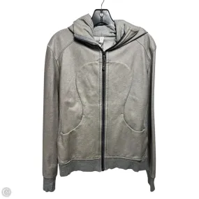 On The Daily Hoodie PU Coated By Lululemon In Heathered Medium Grey, Size: 8 SeamlessBonding QuickAccessPockets
