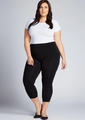 Charming Urban Neutral Sporty Bamboo Plus Capri Legging