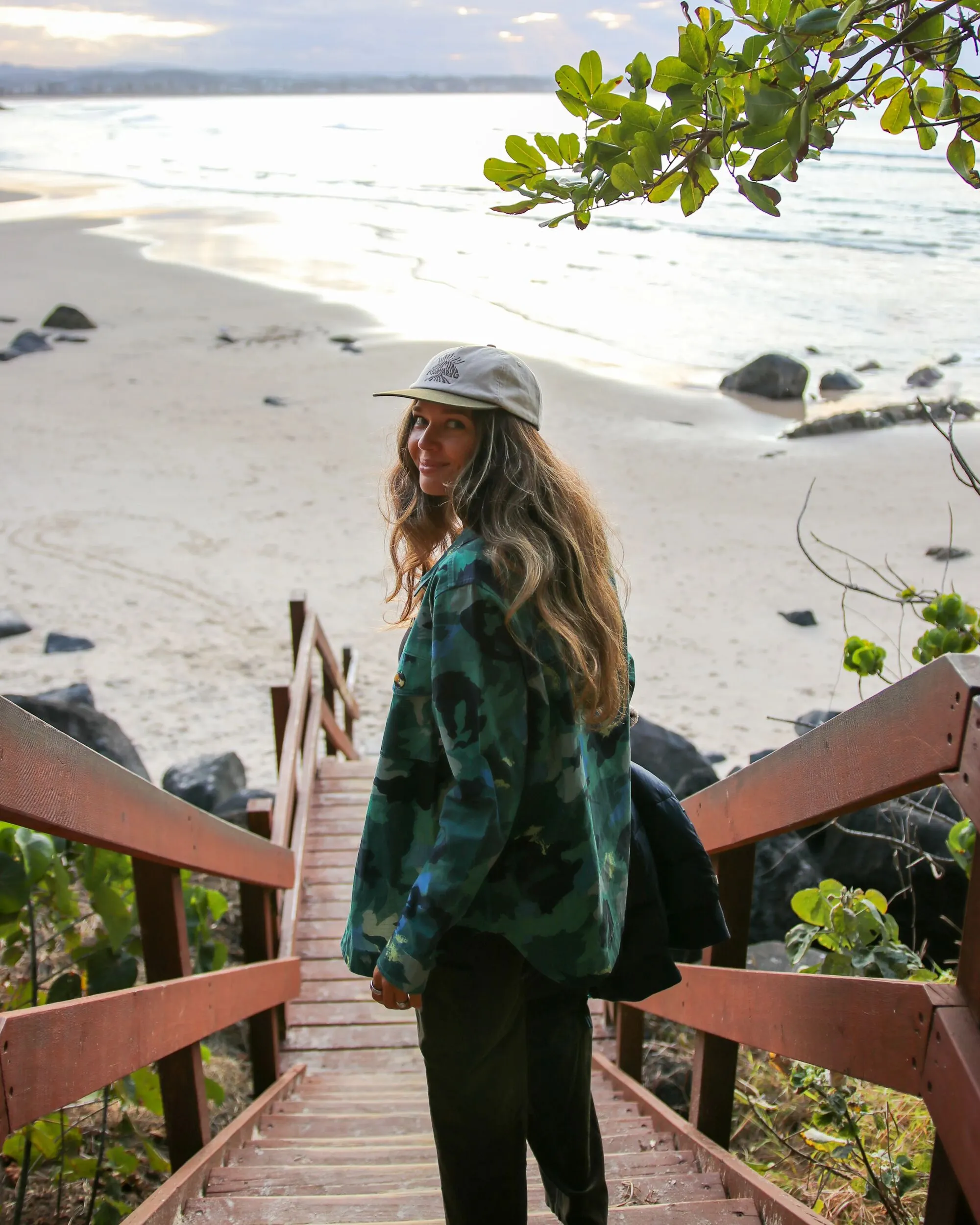 Coral Organic Cotton LS Shirt - Alpine Camo Rain Forest Must-Have Item Midweight Textile