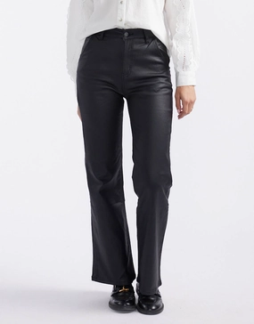 Shirley Jeans - Black Coated Holiday Vibes Evening Stroll Picnic Style
